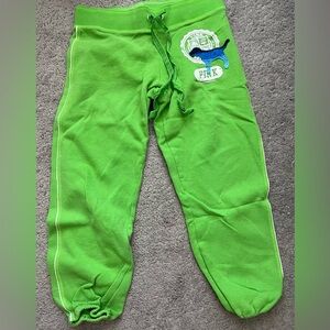 PINK Victoria's Secret Lime Green Logo Joggers